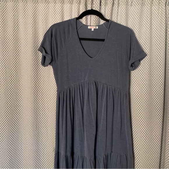Anthropologie Sundry Vasha Tiered Mini Dress - XS, Pigment Navy - Picture 5 of 9
